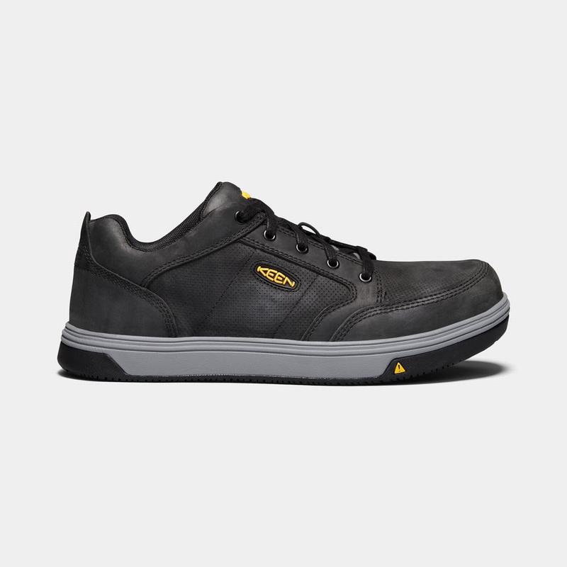Zapatos De Trabajo Keen Hombre Colombia - Keen Redding Esd Aluminum Toe Negras/Gris (PJFHN5739)